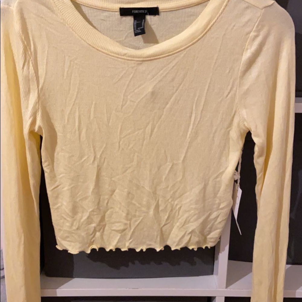 Yellow cropped long sleeve